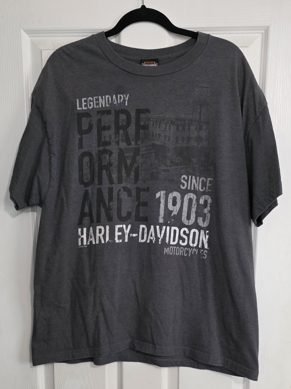 Ring Of Fire Harley-Davidson Men's Charcoal Gray Graphic Tee